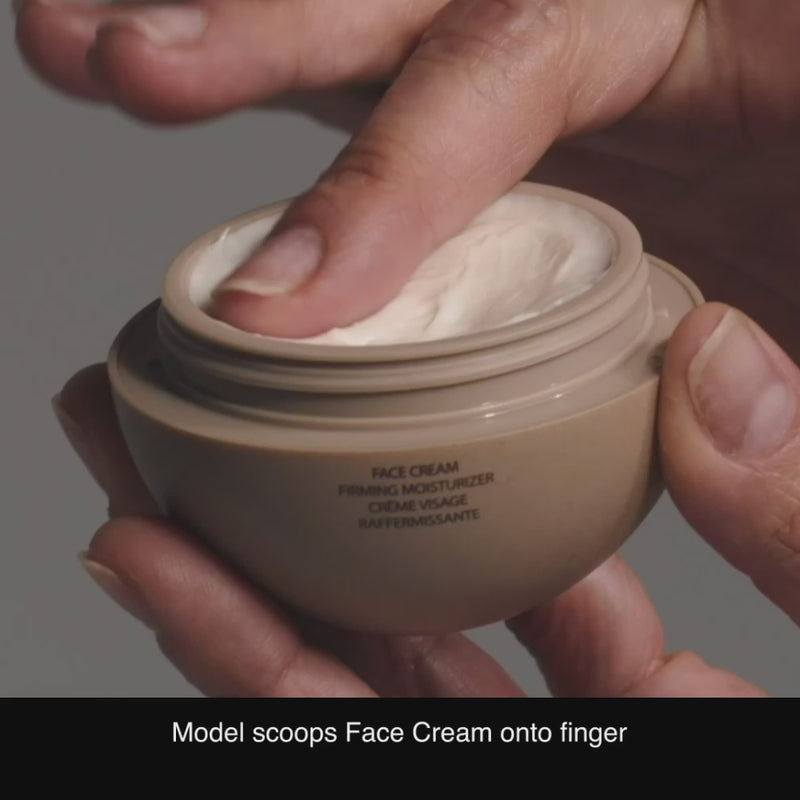 Model applying SKKN BY KIM Oil Drops C-Vita Glow and SKKN BY KIM Face Cream Firming Moisturizer to face | Single