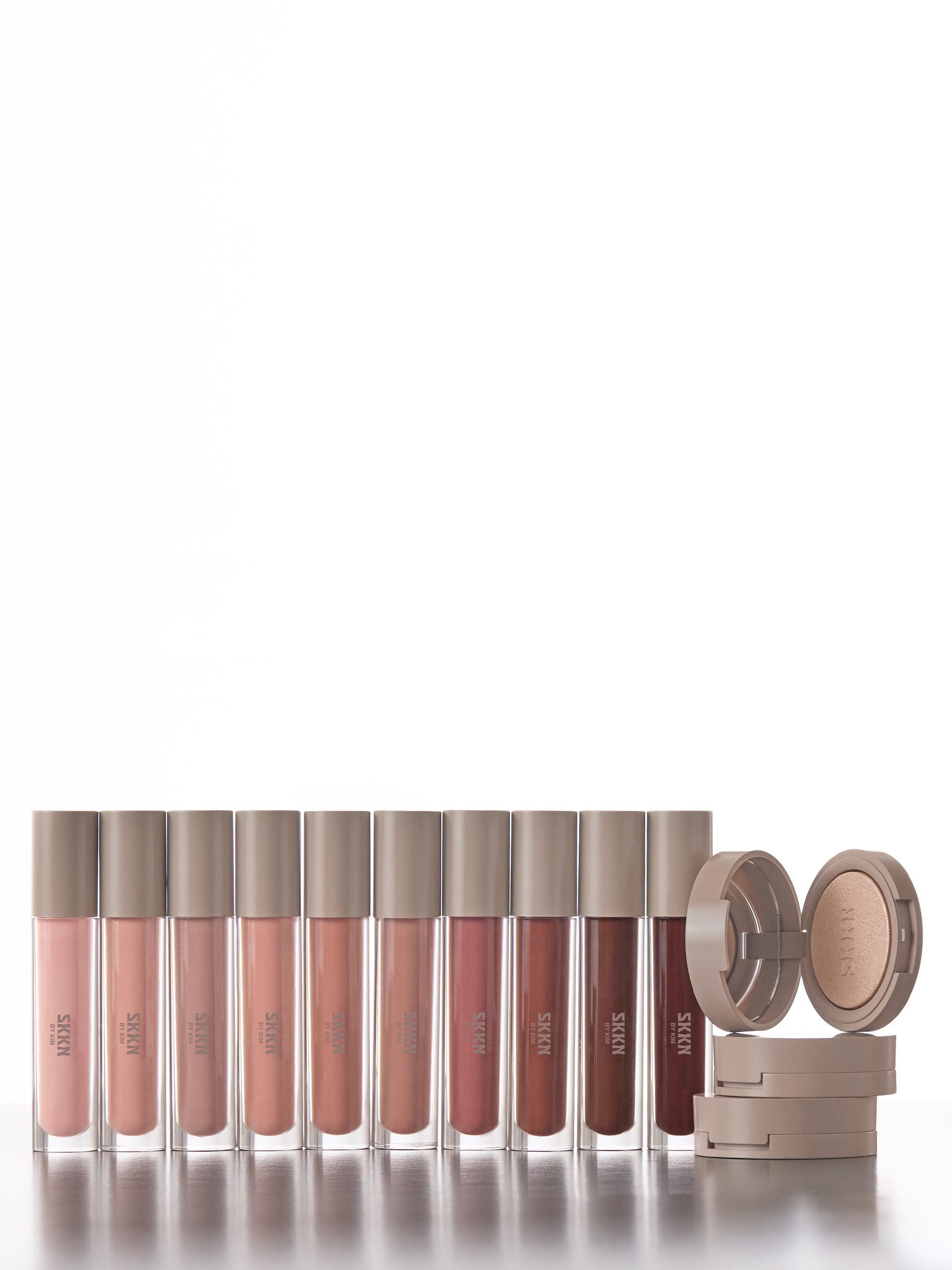 10 nourishing nude glosses and 3 shimmering highlighters